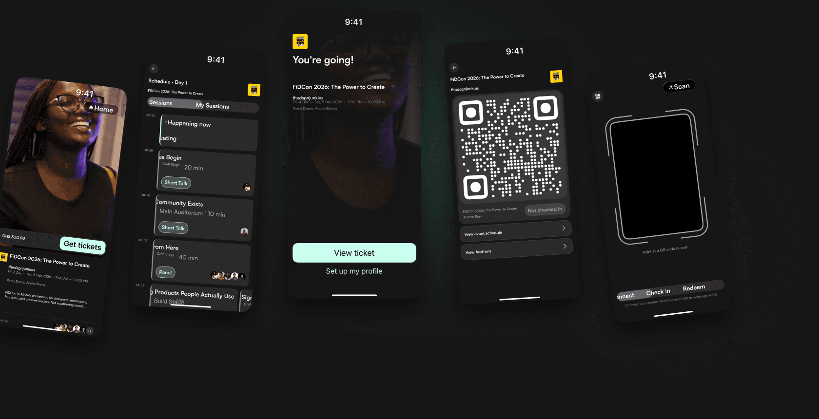 GatePass tickets + schedule view